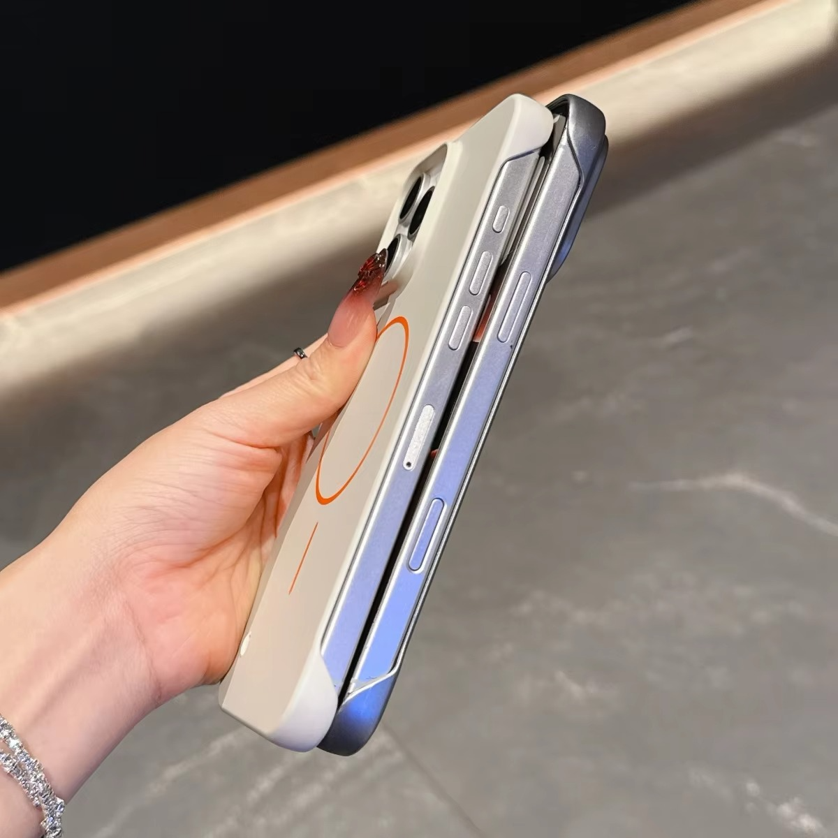 Ultra-Thin iPhone MagSafe Case — Matte Hard PC Cover with Hit Color Lens Design, Magnetic Wireless Charging Compatible, Slim Shockproof Protective Finish