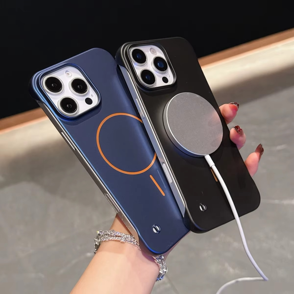 Ultra-Thin iPhone MagSafe Case — Matte Hard PC Cover with Hit Color Lens Design, Magnetic Wireless Charging Compatible, Slim Shockproof Protective Finish