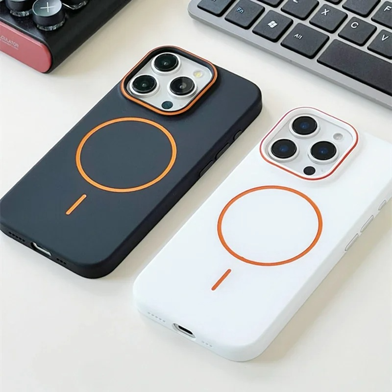 Ultra-Thin iPhone MagSafe Case — Matte Hard PC Cover with Hit Color Lens Design, Magnetic Wireless Charging Compatible, Slim Shockproof Protective Finish