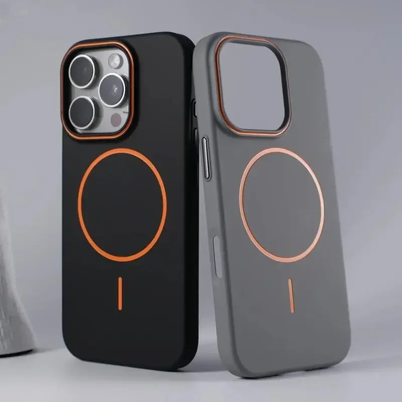 Ultra-Thin iPhone MagSafe Case — Matte Hard PC Cover with Hit Color Lens Design, Magnetic Wireless Charging Compatible, Slim Shockproof Protective Finish