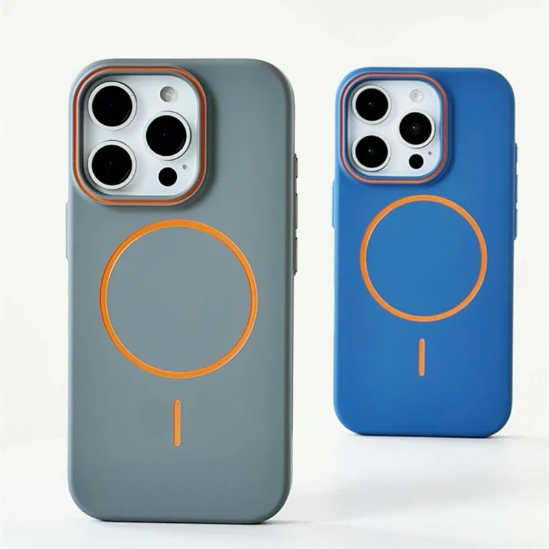 Ultra-Thin iPhone MagSafe Case — Matte Hard PC Cover with Hit Color Lens Design, Magnetic Wireless Charging Compatible, Slim Shockproof Protective Finish