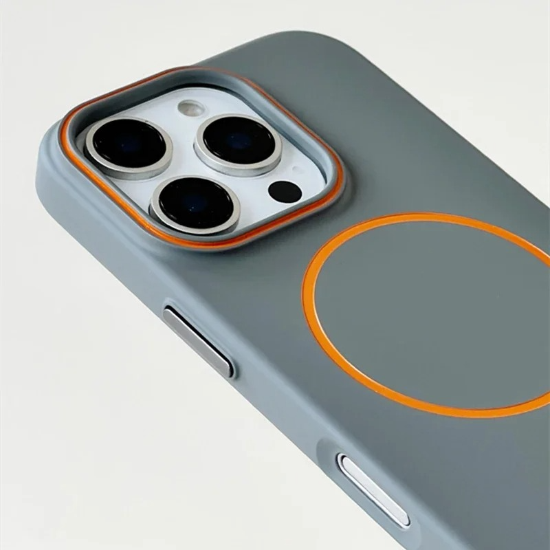 Ultra-Thin iPhone MagSafe Case — Matte Hard PC Cover with Hit Color Lens Design, Magnetic Wireless Charging Compatible, Slim Shockproof Protective Finish