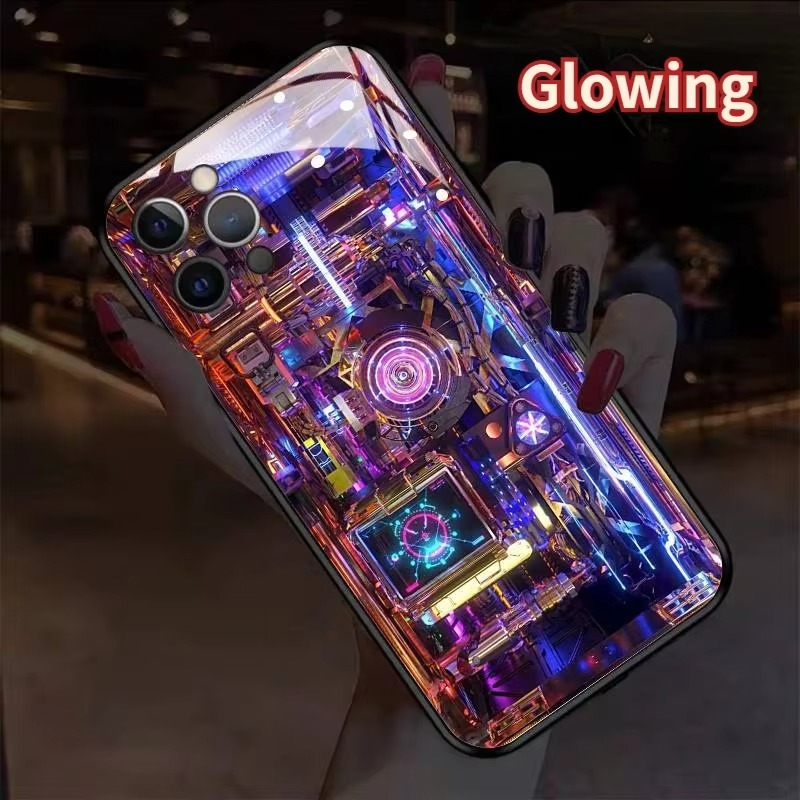 Luxury iPhone LED Luminous Case — Smart Voice-Activated Light Up Back Cover, Stylish Shockproof Design, Durable Protective Finish