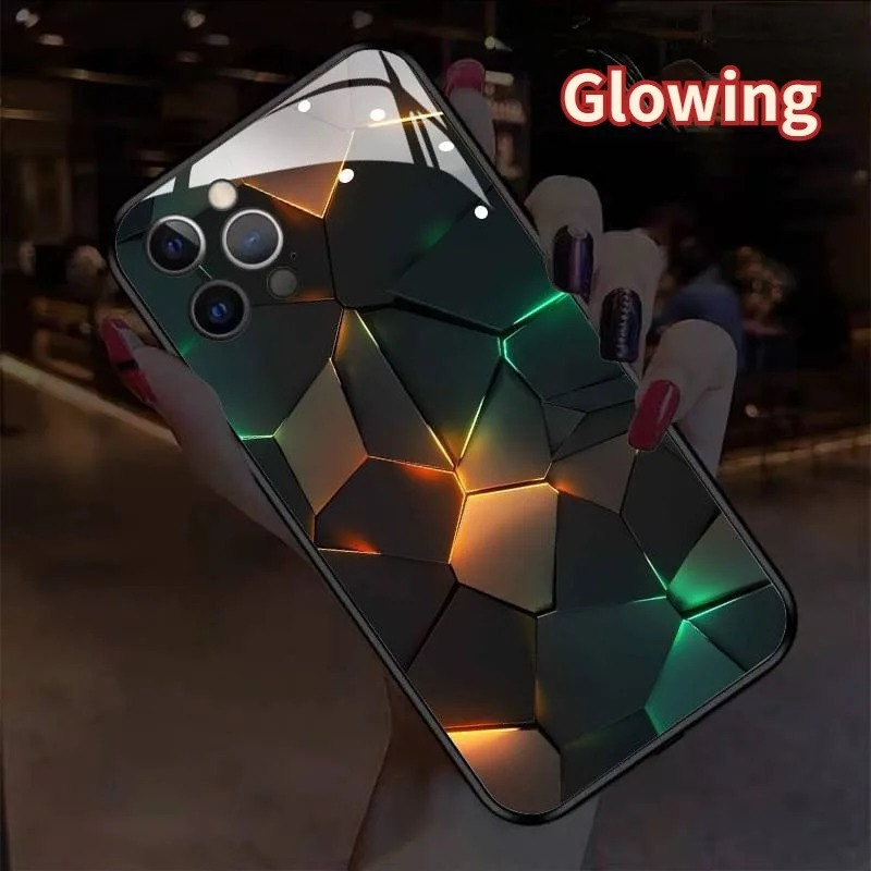 Luxury iPhone LED Luminous Case — Smart Voice-Activated Light Up Back Cover, Stylish Shockproof Design, Durable Protective Finish