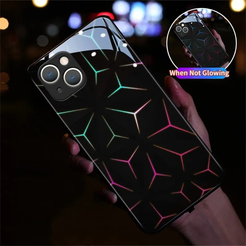 Luxury iPhone LED Luminous Case — Smart Voice-Activated Light Up Back Cover, Stylish Shockproof Design, Durable Protective Finish