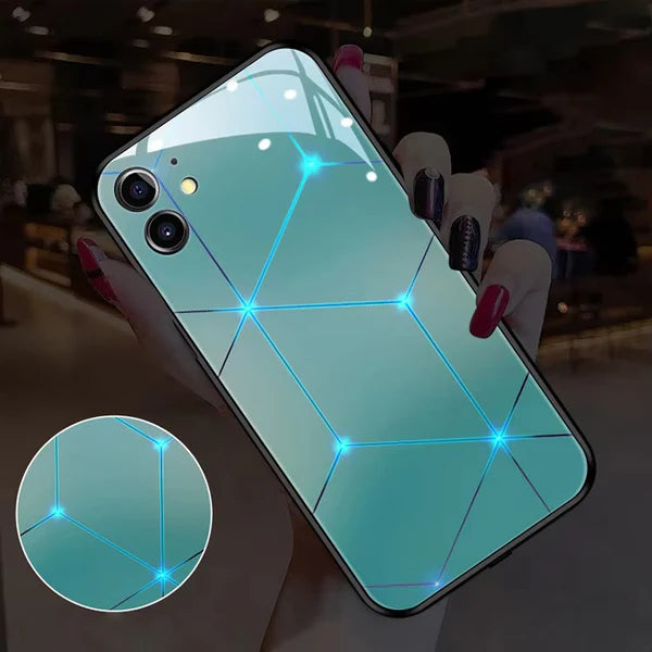 Luxury iPhone LED Luminous Case — Smart Voice-Activated Light Up Back Cover, Stylish Shockproof Design, Durable Protective Finish