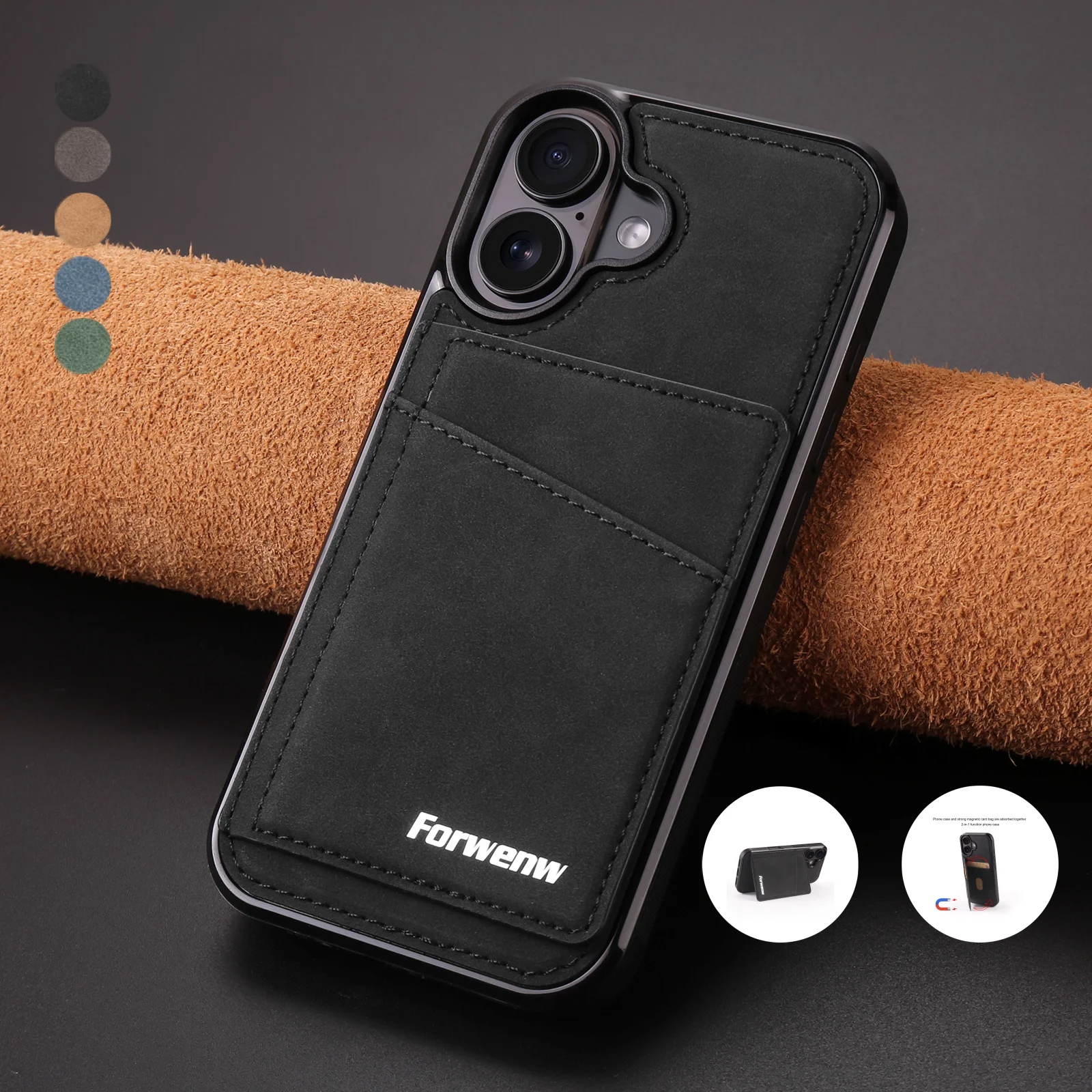 Business Flip Leather Phone Case — Magnetic Wallet Card Holder, Anti-Fingerprint, Anti-Scratch, Dustproof, Non-Slip Full Coverage Cover