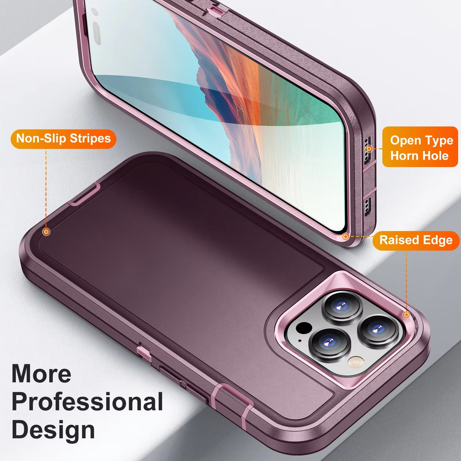 Heavy Duty Armor iPhone Case — Shockproof Metal Bracket, Dual Layer Protection, Anti-Fingerprint, Non-Slip Bumper Cover