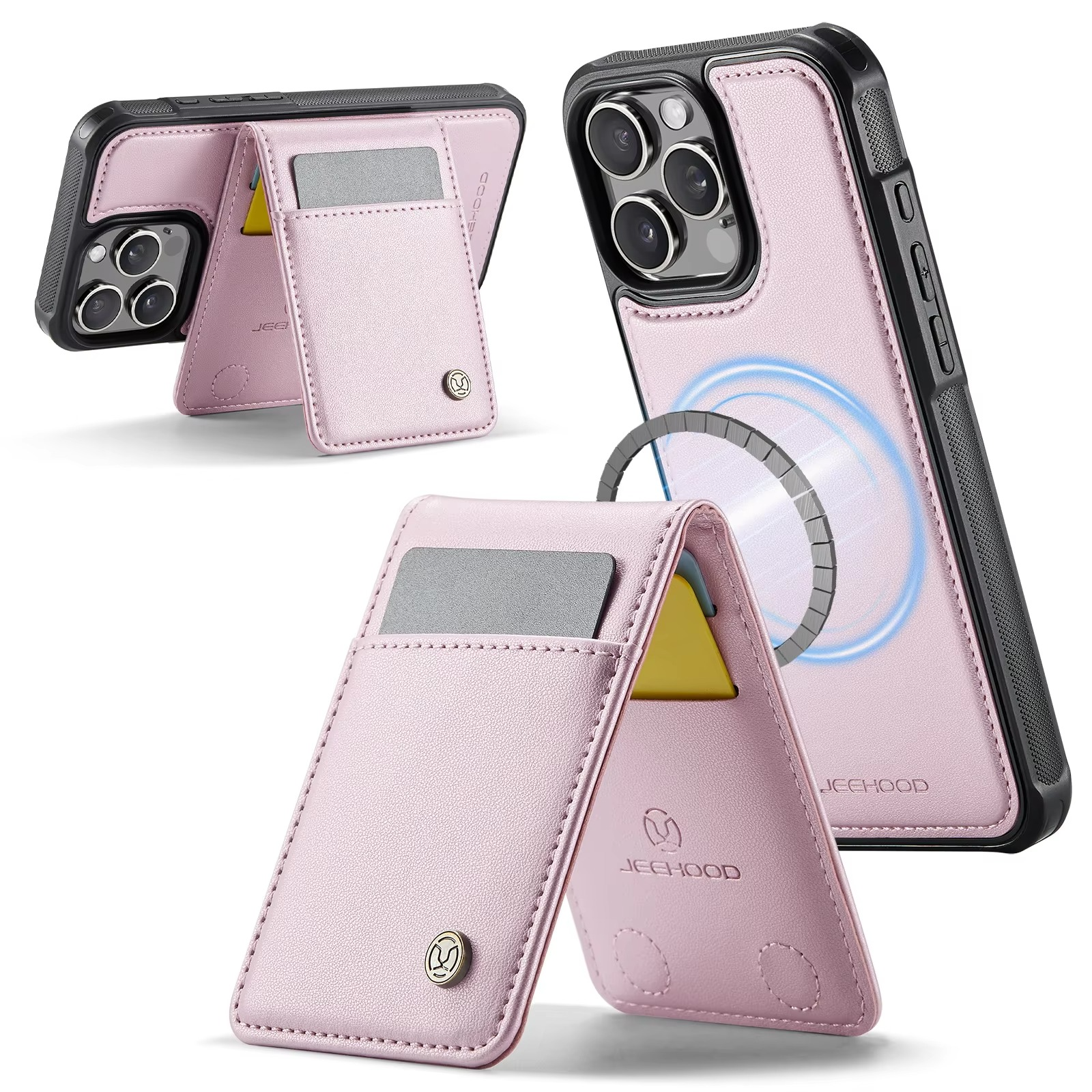 Luxury 2-in-1 Detachable Magnetic iPhone Case — PU Leather Wallet Cover with Card Slot, Shockproof, Anti-Fingerprint, Anti-Scratch, Kickstand, Storage Compartment