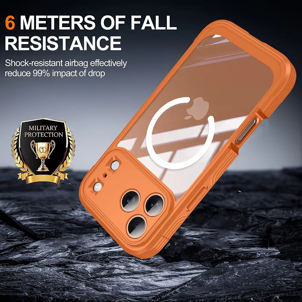 Luxury 360° Transparent Magnetic iPhone Case — Full Coverage Double-Sided Shockproof TPU Cover, MagSafe Compatible, Wireless Charging Safe