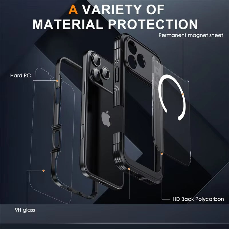 Luxury 360° Transparent Magnetic iPhone Case — Full Coverage Double-Sided Shockproof TPU Cover, MagSafe Compatible, Wireless Charging Safe
