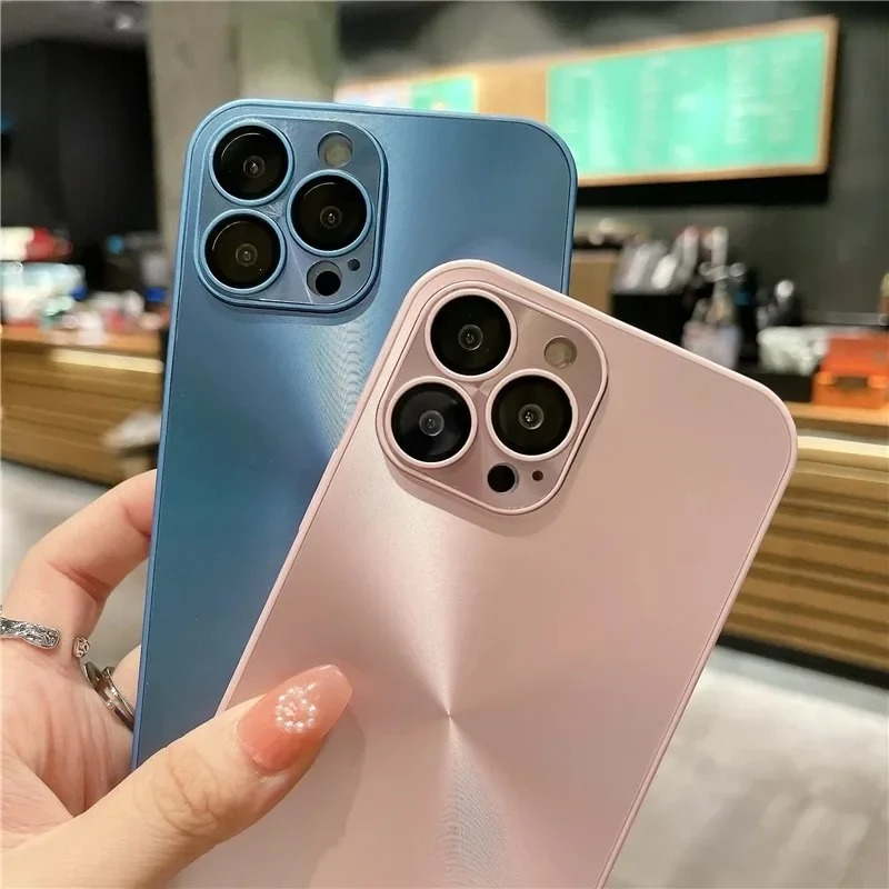 Luxury Aurora Laser iPhone Case — Matte Shockproof Armor Cover, Anti-Fingerprint, Anti-Scratch, Dustproof, Soft Bumper, Reflective Finish