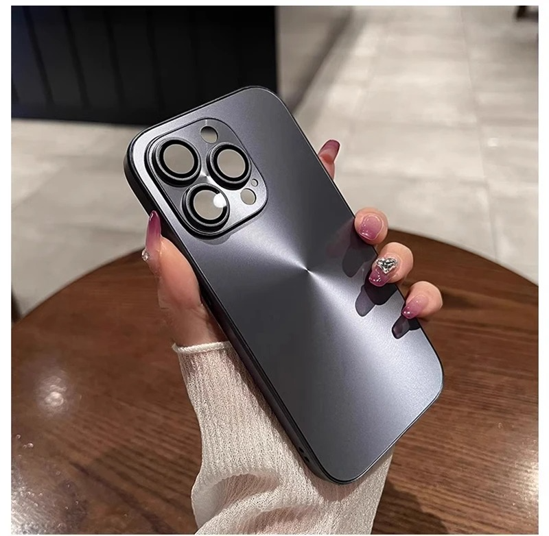 Luxury Aurora Laser iPhone Case — Matte Shockproof Armor Cover, Anti-Fingerprint, Anti-Scratch, Dustproof, Soft Bumper, Reflective Finish