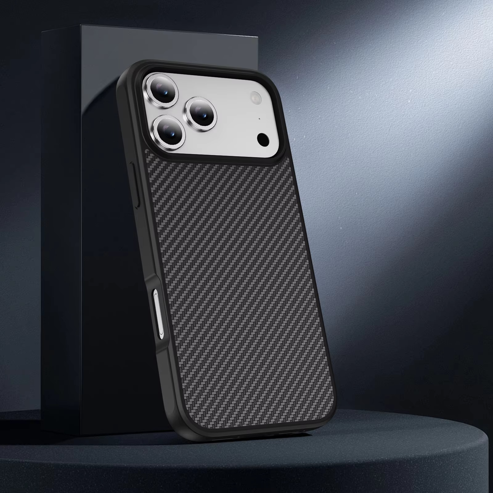 Luxury Carbon Fiber Shockproof iPhone Case — Drop-Resistant Anti-Fingerprint Non-Slip Protective Cover with Scratch & Dust Defense