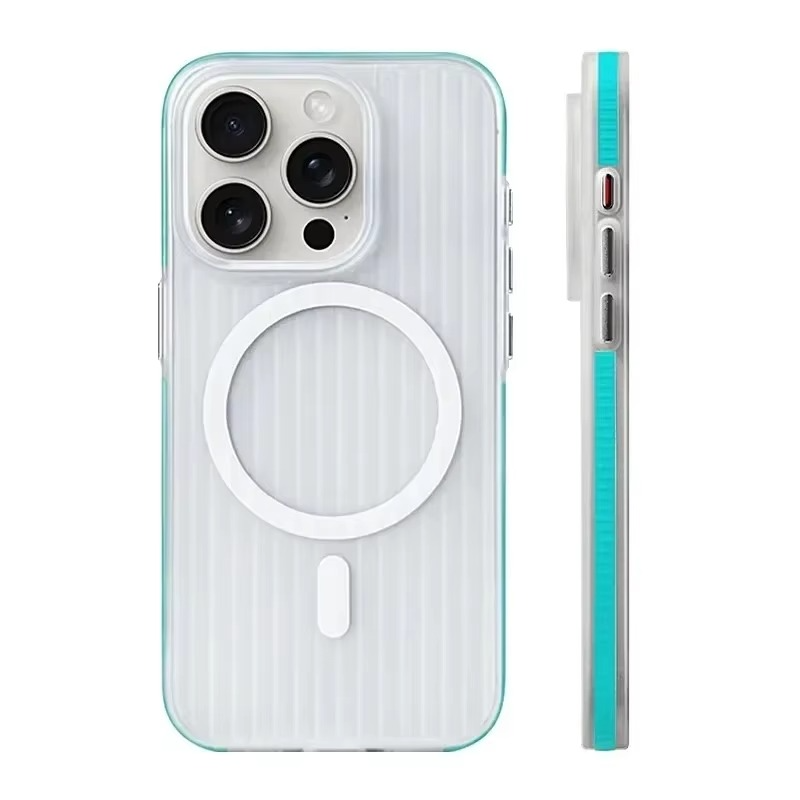 Luxury Corrugated Pattern iPhone Case — Magnetic Magsafe Wireless Charging Cover, Shockproof Hard PC, Non-Slip Matte Finish, Anti-Fingerprint, Dustproof