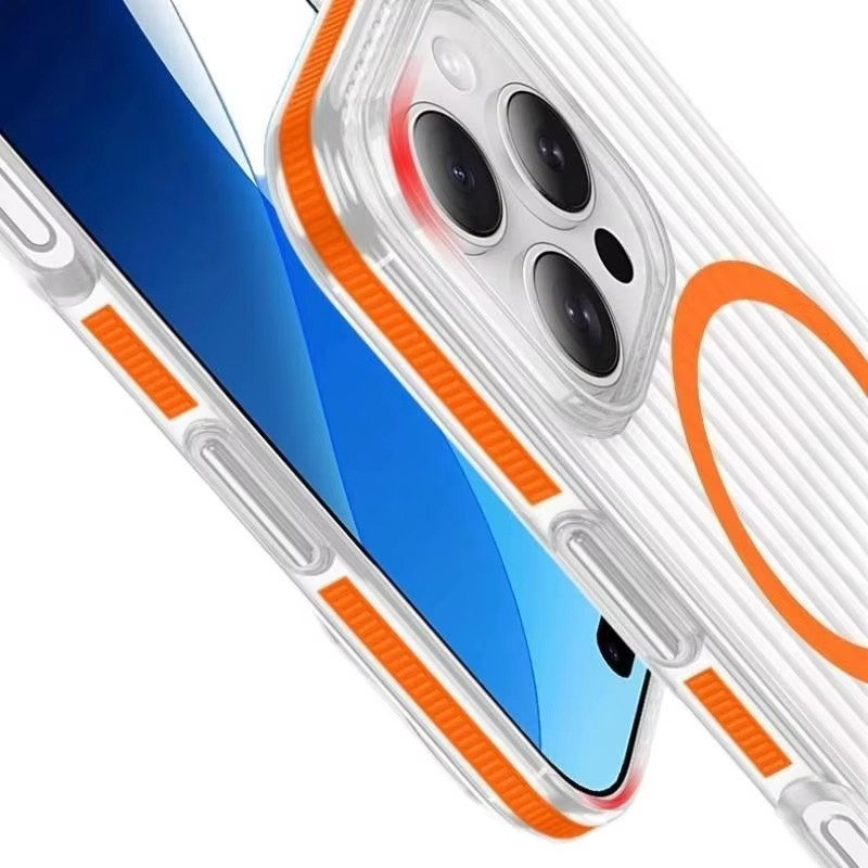 Luxury Corrugated Pattern iPhone Case — Magnetic Magsafe Wireless Charging Cover, Shockproof Hard PC, Non-Slip Matte Finish, Anti-Fingerprint, Dustproof