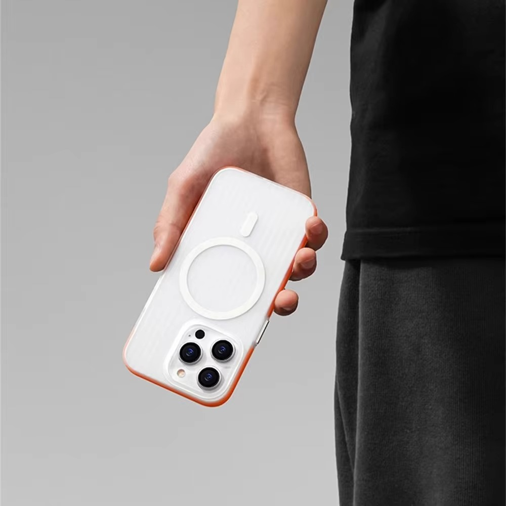 Luxury Corrugated Pattern iPhone Case — Magnetic Magsafe Wireless Charging Cover, Shockproof Hard PC, Non-Slip Matte Finish, Anti-Fingerprint, Dustproof