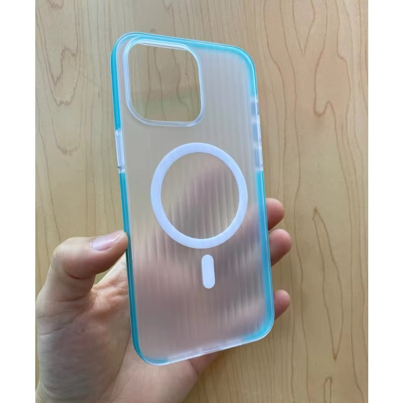 Luxury Corrugated Pattern iPhone Case — Magnetic Magsafe Wireless Charging Cover, Shockproof Hard PC, Non-Slip Matte Finish, Anti-Fingerprint, Dustproof