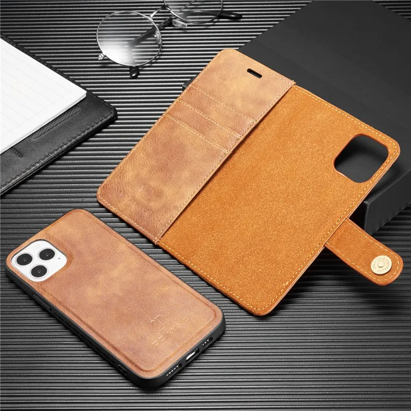 Luxury Detachable Magnetic Leather iPhone Wallet Case — Dual Layer, Shockproof, Anti-Fingerprint, Heavy Duty, Matte Finish, With Card Holder & Holder Slot