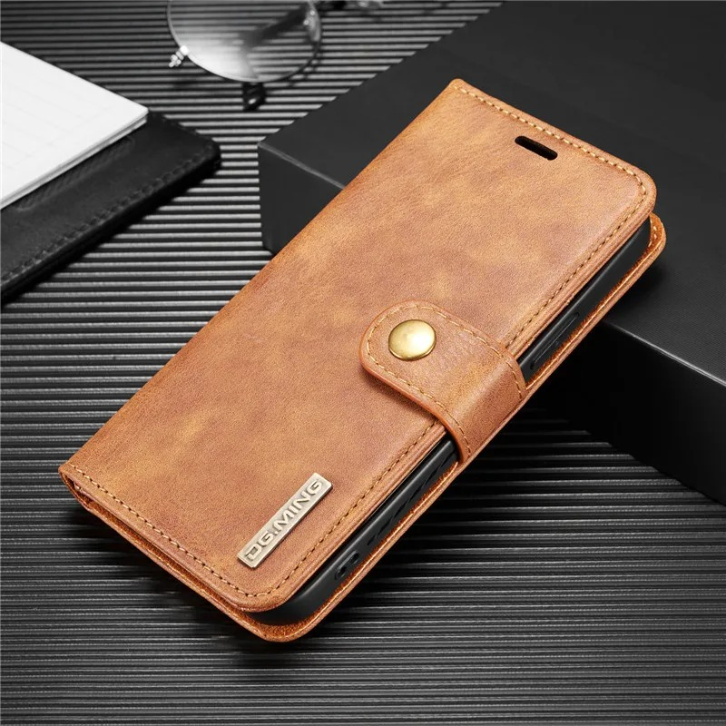 Luxury Detachable Magnetic Leather iPhone Wallet Case — Dual Layer, Shockproof, Anti-Fingerprint, Heavy Duty, Matte Finish, With Card Holder & Holder Slot