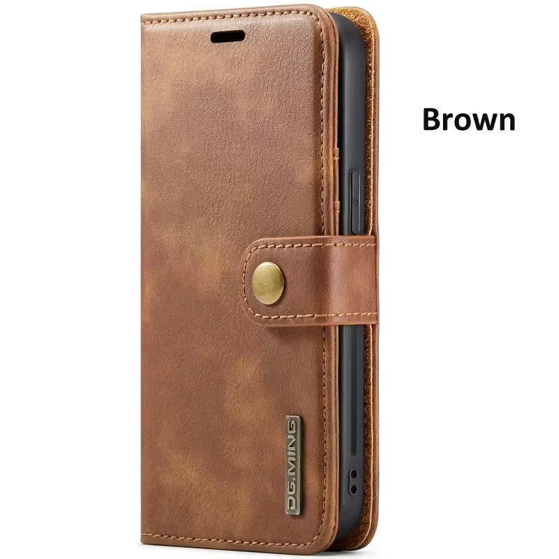Luxury Detachable Magnetic Leather iPhone Wallet Case — Dual Layer, Shockproof, Anti-Fingerprint, Heavy Duty, Matte Finish, With Card Holder & Holder Slot