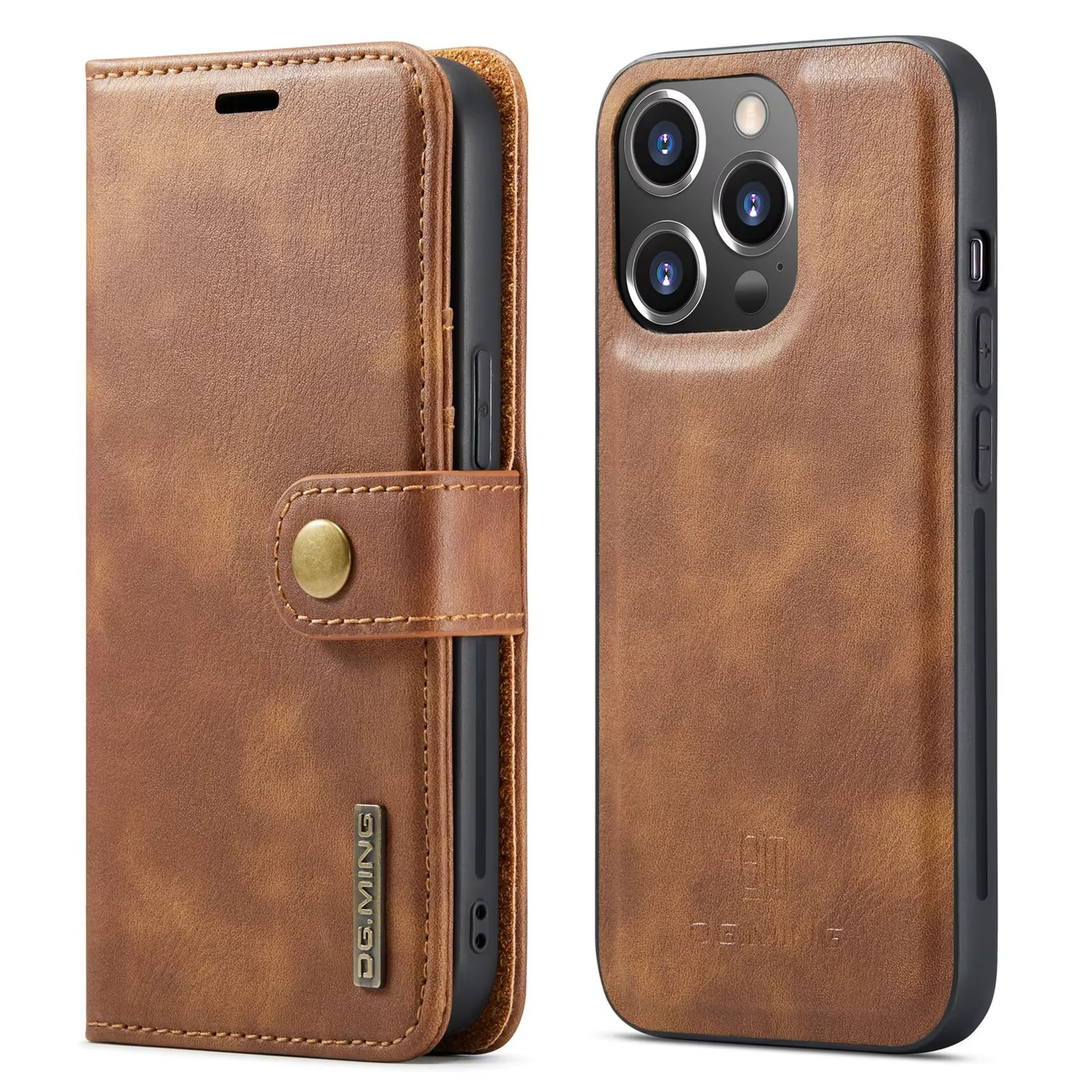 Luxury Detachable Magnetic Leather iPhone Wallet Case — Dual Layer, Shockproof, Anti-Fingerprint, Heavy Duty, Matte Finish, With Card Holder & Holder Slot