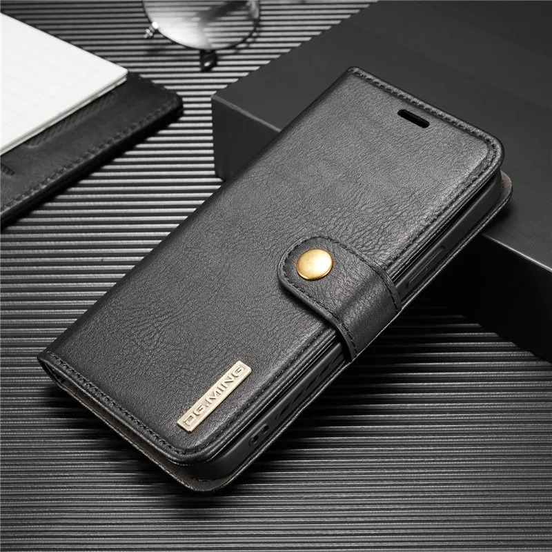 Luxury Detachable Magnetic Leather iPhone Wallet Case — Dual Layer, Shockproof, Anti-Fingerprint, Heavy Duty, Matte Finish, With Card Holder & Holder Slot