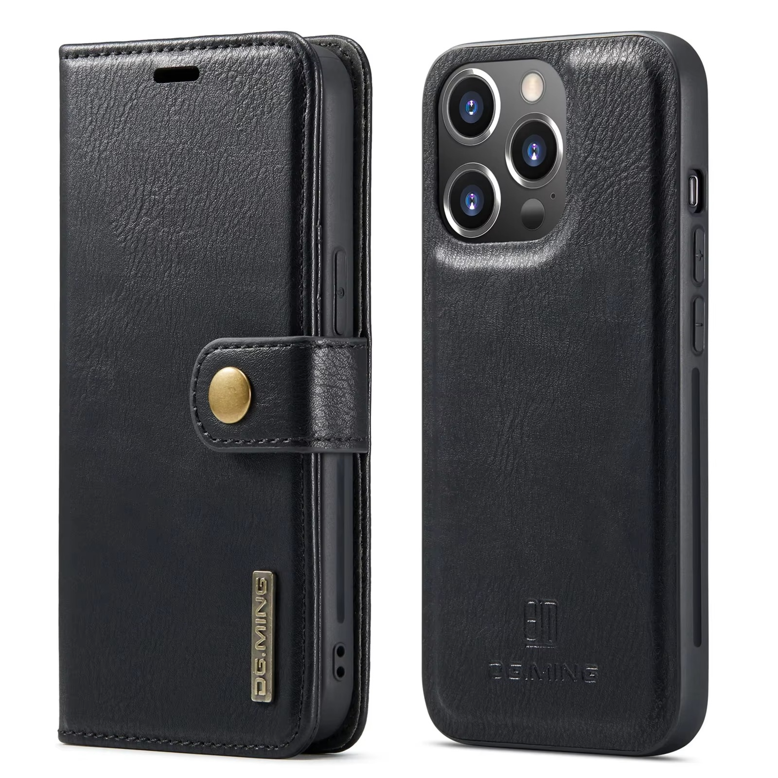 Luxury Detachable Magnetic Leather iPhone Wallet Case — Dual Layer, Shockproof, Anti-Fingerprint, Heavy Duty, Matte Finish, With Card Holder & Holder Slot