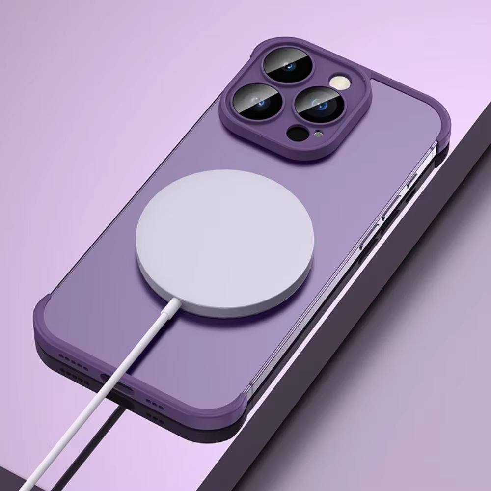 Luxury Frameless Silicone iPhone Case — Bumper Cover with Lens Protection, Shockproof, Anti-Fingerprint, Dustproof, Lightweight Full Corner Protection