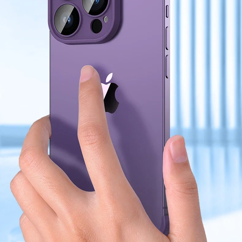 Luxury Frameless Silicone iPhone Case — Bumper Cover with Lens Protection, Shockproof, Anti-Fingerprint, Dustproof, Lightweight Full Corner Protection