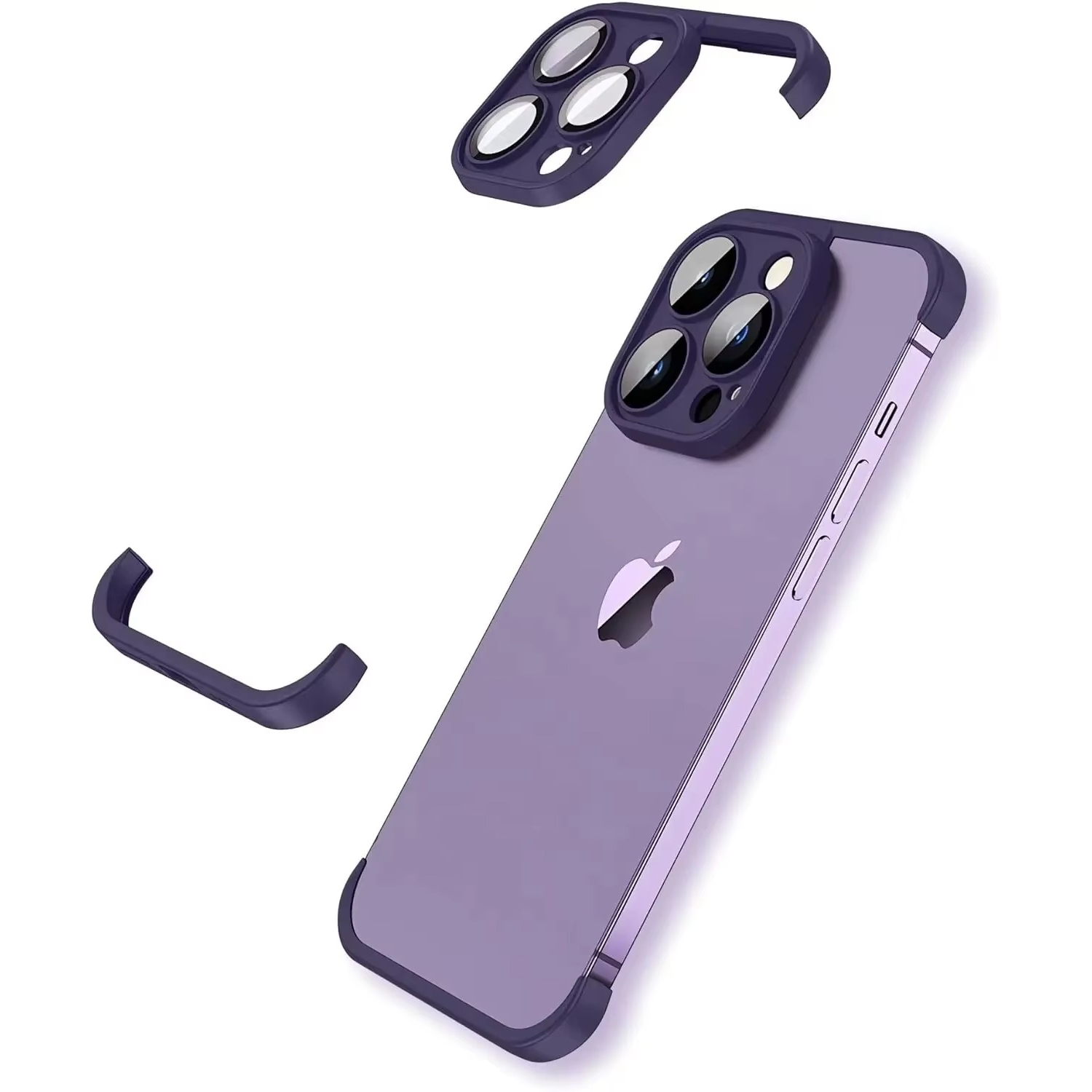 Luxury Frameless Silicone iPhone Case — Bumper Cover with Lens Protection, Shockproof, Anti-Fingerprint, Dustproof, Lightweight Full Corner Protection