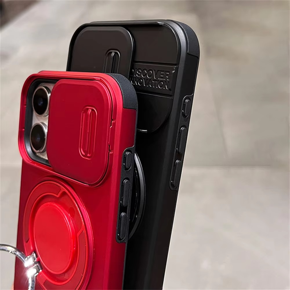 Luxury Heavy-Duty iPhone Case — Rugged Armor Magnetic Bracket with Shockproof PC Cover, Anti-Fingerprint, Anti-Scratch Protection