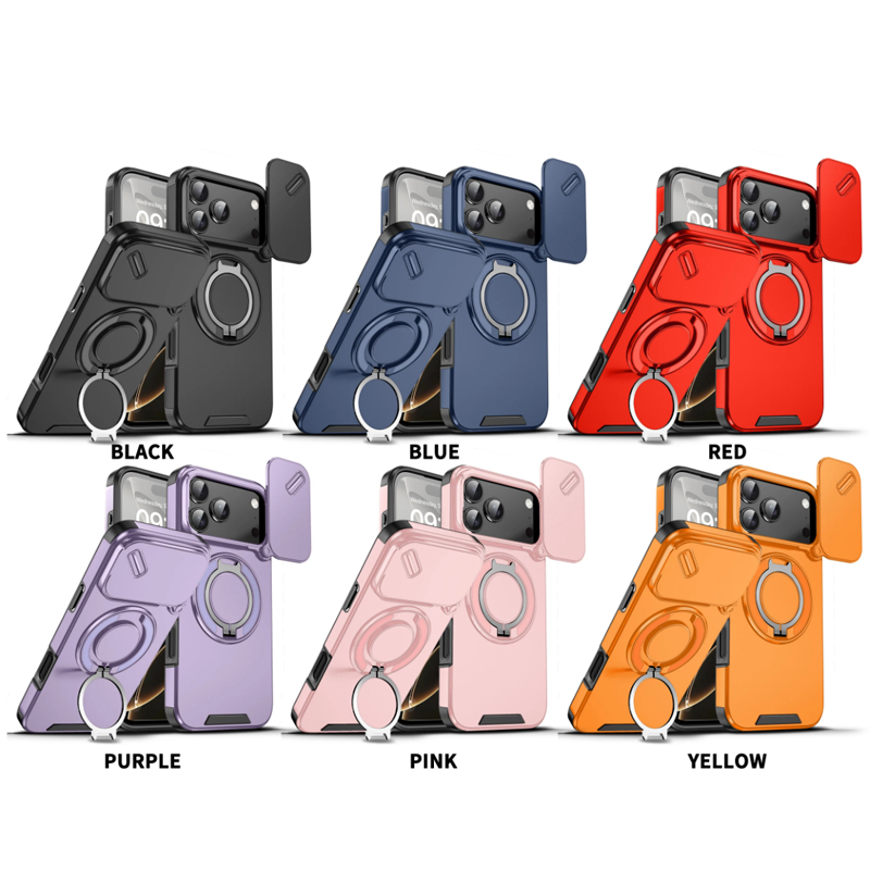 Luxury Heavy-Duty iPhone Case — Rugged Armor Magnetic Bracket with Shockproof PC Cover, Anti-Fingerprint, Anti-Scratch Protection