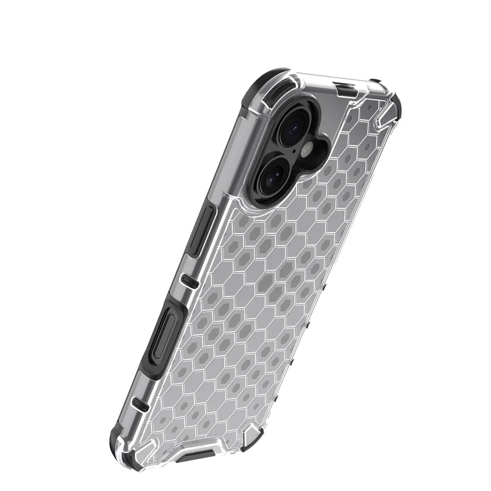 Luxury Honeycomb Armor iPhone Case — Shockproof Military Hybrid Bumper Cover, Anti-Fingerprint, Dustproof, Matte Finish, Hard PC Protection