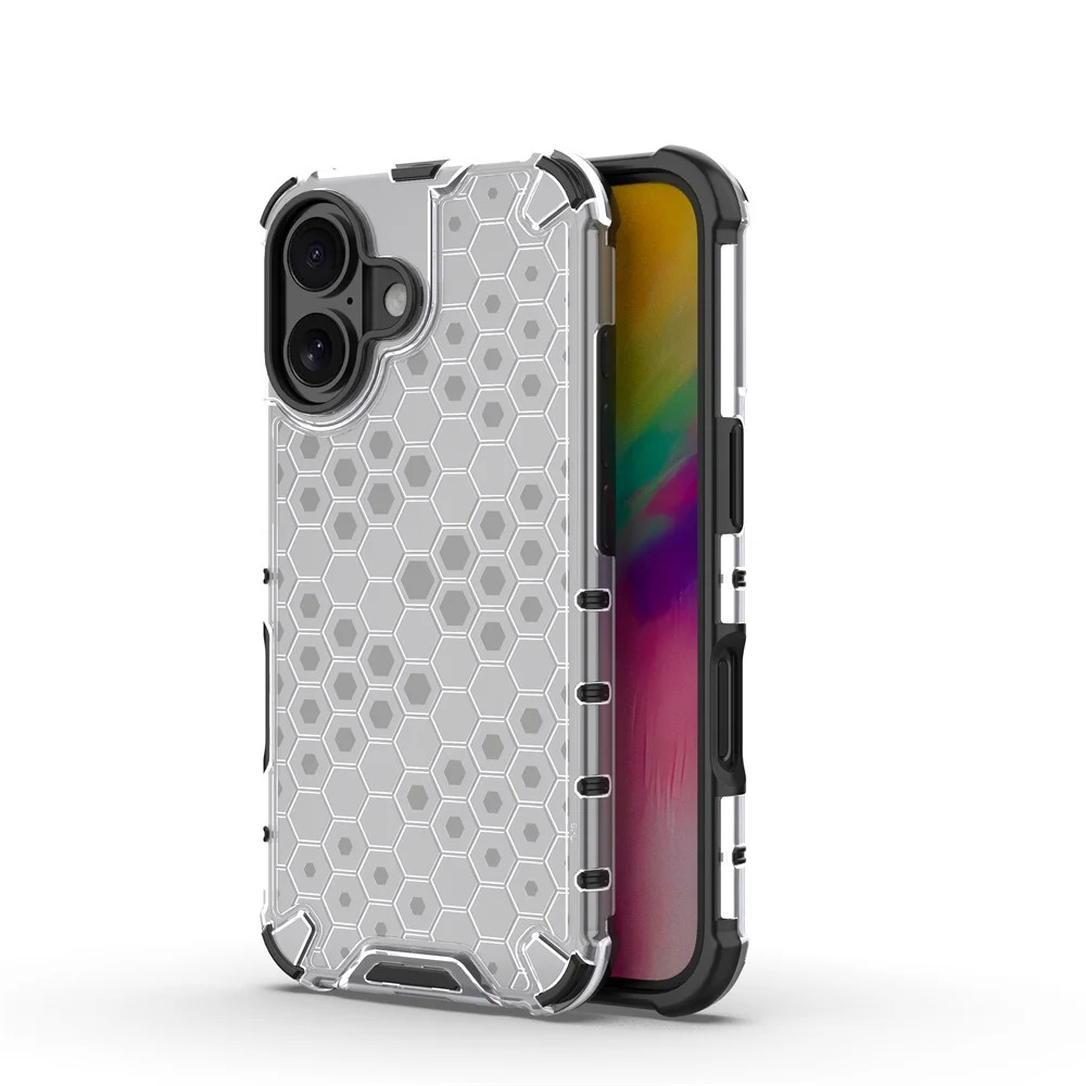 Luxury Honeycomb Armor iPhone Case — Shockproof Military Hybrid Bumper Cover, Anti-Fingerprint, Dustproof, Matte Finish, Hard PC Protection