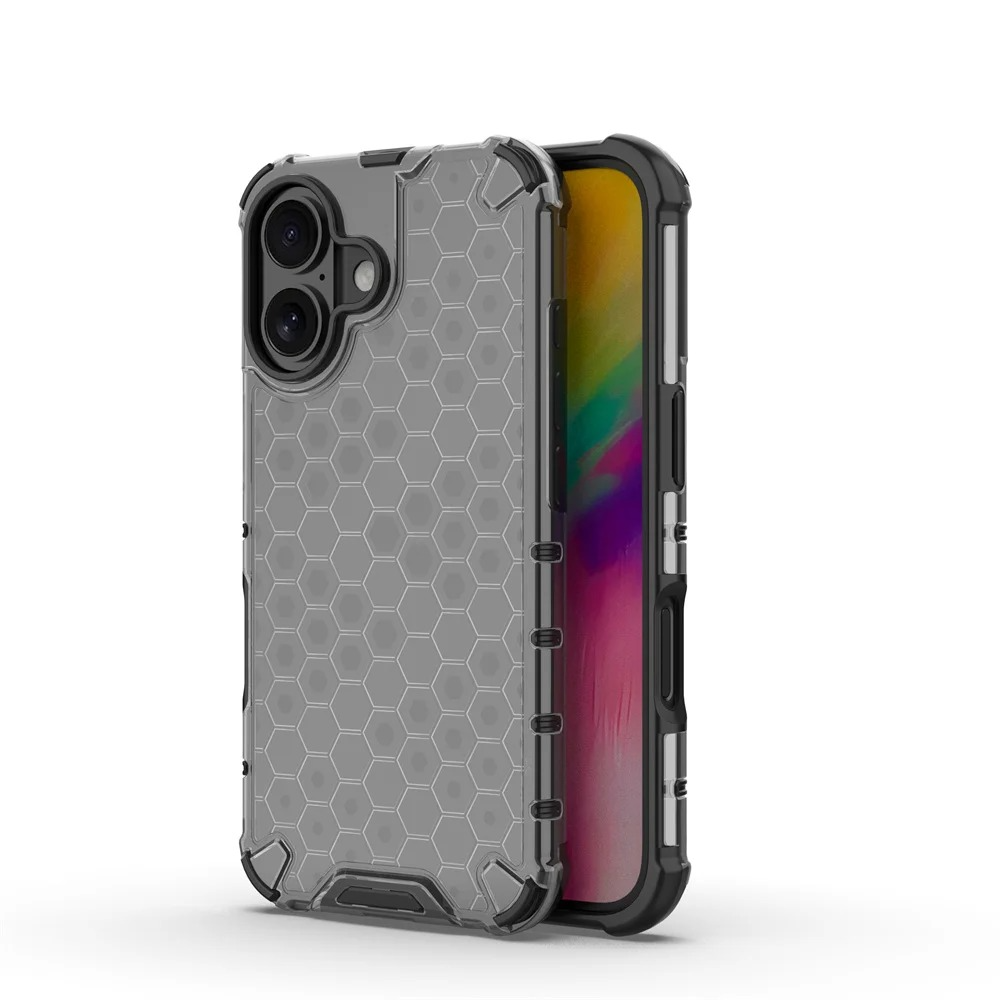 Luxury Honeycomb Armor iPhone Case — Shockproof Military Hybrid Bumper Cover, Anti-Fingerprint, Dustproof, Matte Finish, Hard PC Protection