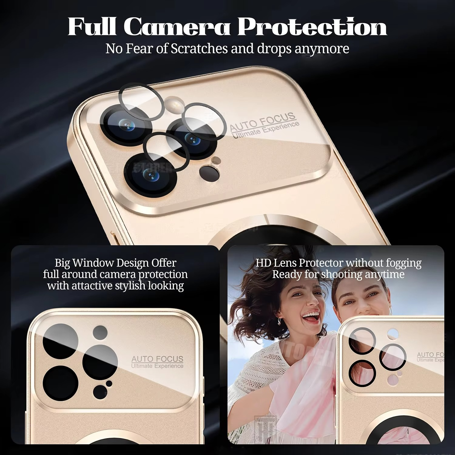 Luxury Large Window Magnetic iPhone Case — Magsafe Wireless Charging, Lens Protection, Shockproof Half-Wrapped Cover, Anti-Fingerprint, Non-Slip Finish