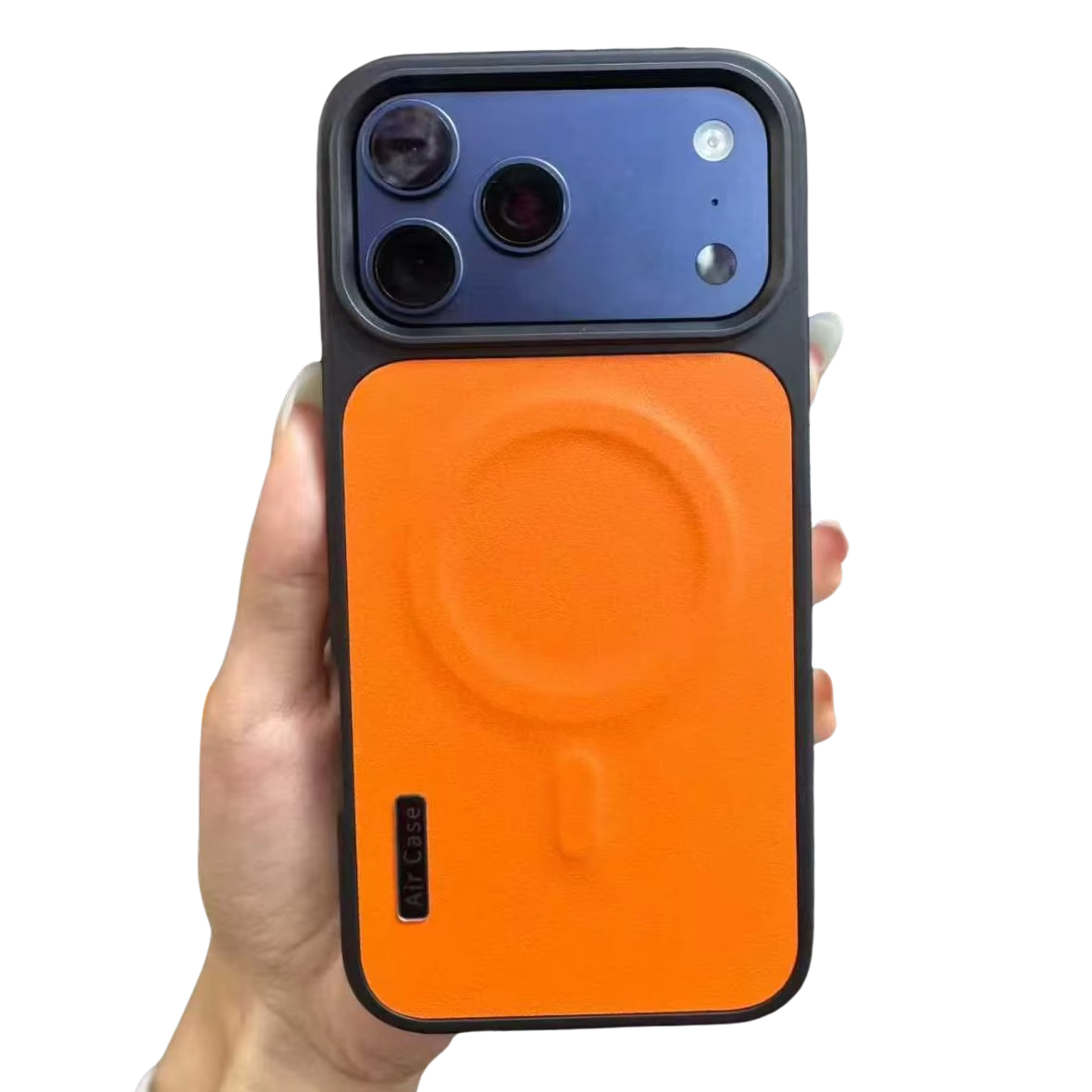 Luxury Leather iPhone Case MagSafe Compatible — Half-Wrapped Magnetic Shockproof Cover with Lens Protection, Anti-Fingerprint, Dustproof, Lightweight Non-Slip Design