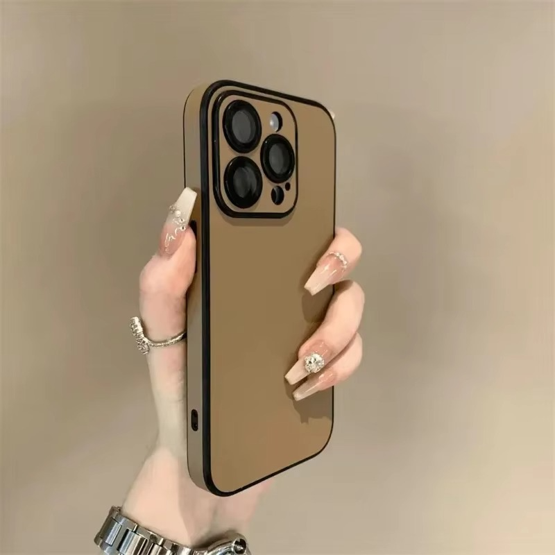 Luxury Leather iPhone Case — Soft Silicone Bumper, Shockproof Full Coverage, Anti-Fingerprint, Anti-Scratch, Dustproof, Lightweight Matte Finish