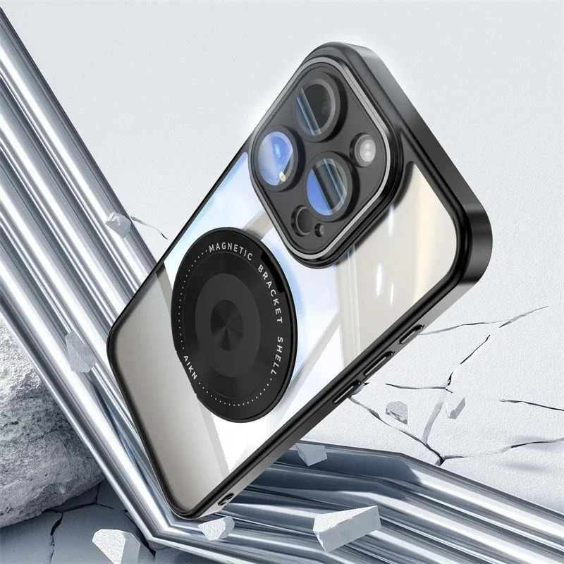 Premium Clear MagSafe iPhone Case — Neon Bumper Shockproof Armor, Wireless Charging Compatible, Anti-Scratch Transparent Protective Cover