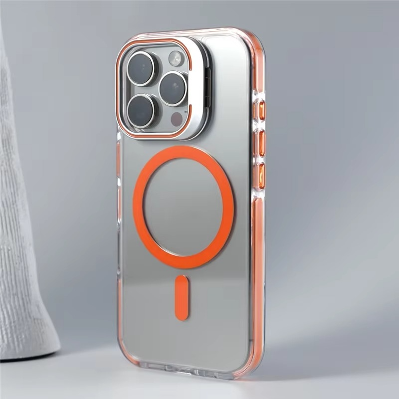 Luxury Magnetic Clear iPhone Case — Shockproof Air Cushion Bumper, MagSafe Compatible, Wireless Charging, PC + TPU, Anti-Scratch, Non-Slip