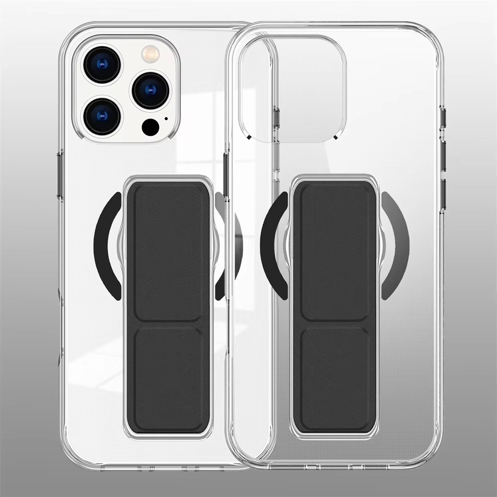 Luxury Magnetic Folding Stand iPhone Case — Shockproof Full Coverage, Anti-Fingerprint, Anti-Scratch, Dustproof, Matte Back Cover with Wristband Holder