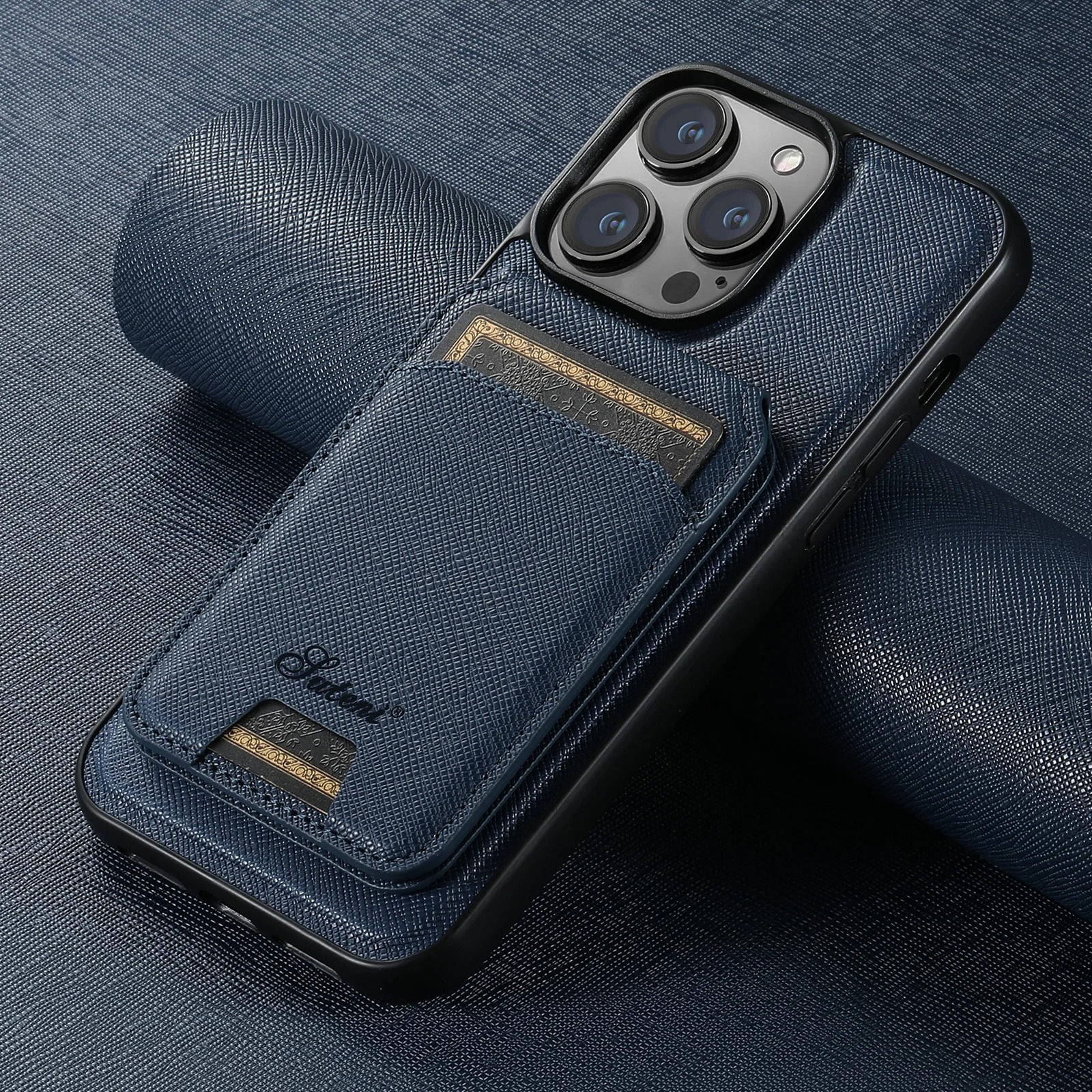 Luxury Magnetic Leather Wallet iPhone Case — 2-in-1 Card Holder, MagSafe Compatible, Wireless Charging, Anti-Fingerprint, Non-Slip, Storage Compartment