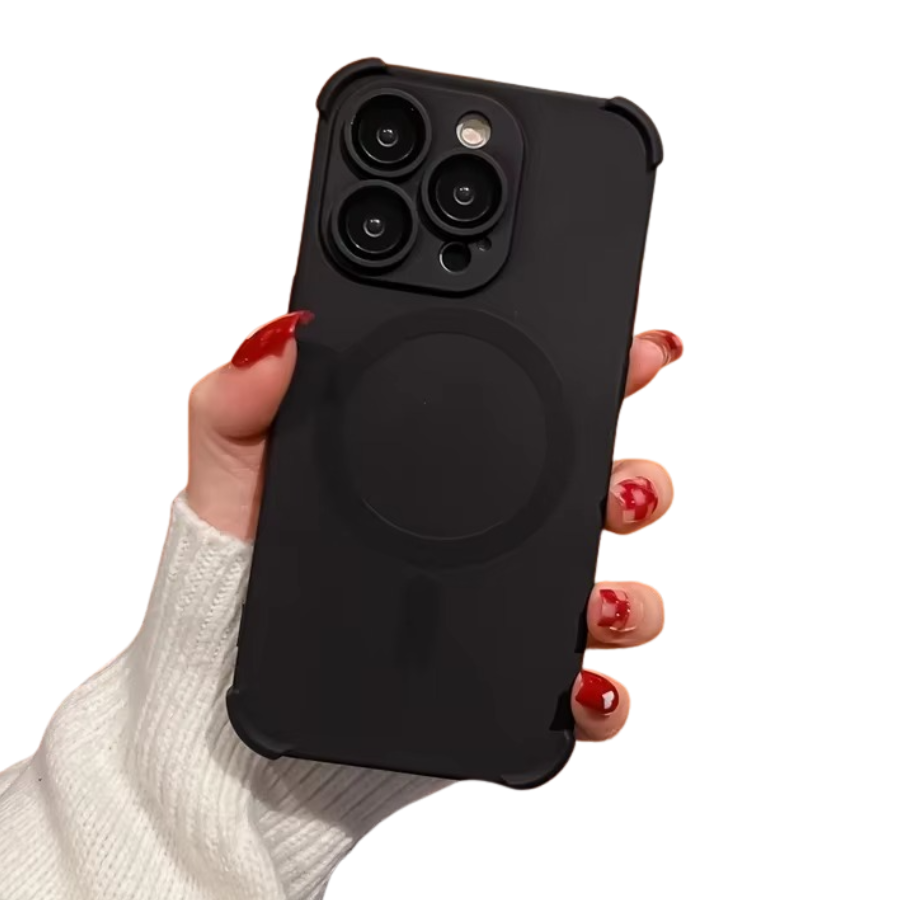 Luxury Magnetic Liquid Silicone iPhone Case — Lens Protection, Magsafe Wireless Charging, Shockproof, Anti-Fingerprint, Matte Soft Half-Wrapped Cover