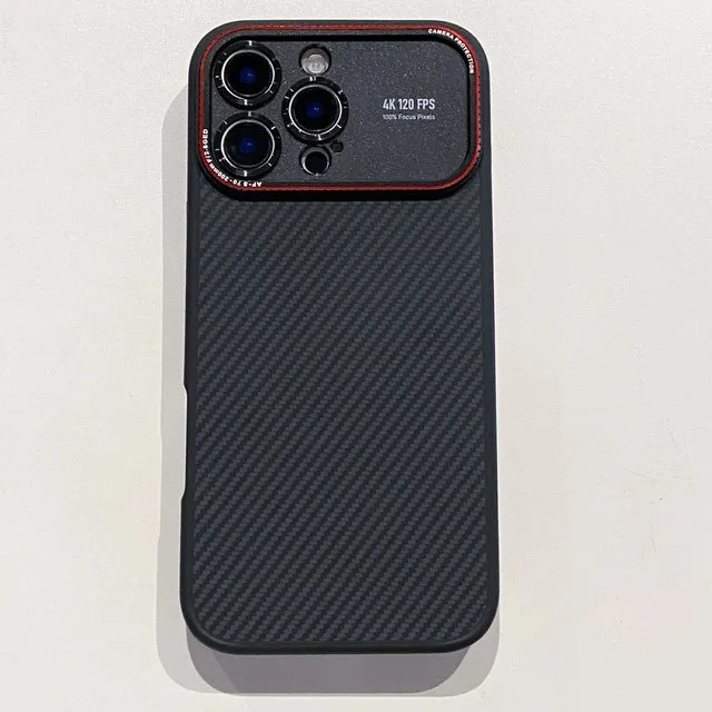 Luxury Magnetic MagSafe iPhone Case Shockproof with Large Window Camera Protection, Carbon Fiber Texture, Anti-Fingerprint Non-Slip Cover