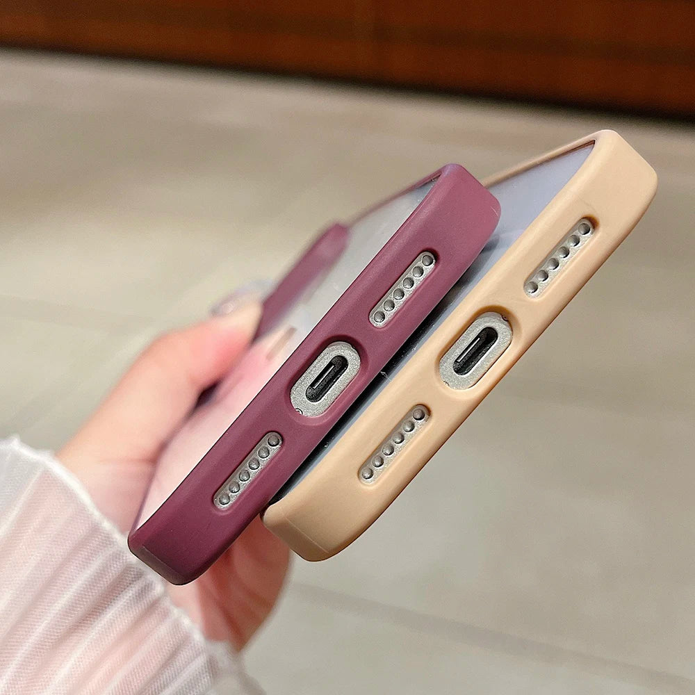 Luxury Magnetic Magsafe Wireless Charging iPhone Case — Transparent Hard Back, Shockproof, Anti-Fingerprint, Slim Protective Cover