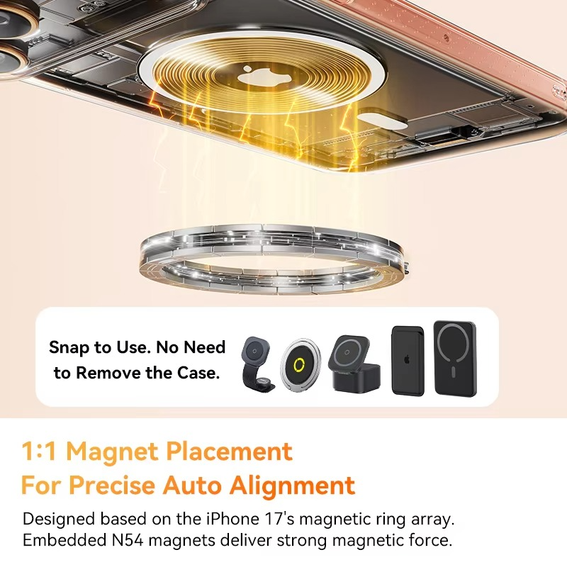 Luxury Magnetic Magsafe iPhone Case — Clear PC & TPU Wireless Charging Cover, Shockproof, Anti-Fingerprint, Half-Wrapped Protection