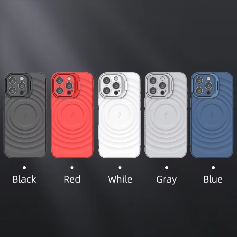 Luxury Magnetic iPhone Case — Adjustable Lens Mount Soft Silicone Cover, Shockproof, Anti-Fingerprint, Anti-Scratch, Dustproof, Non-Slip, Magsafe Compatible