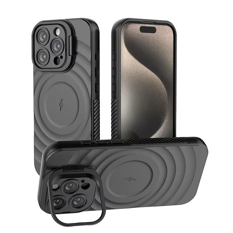 Luxury Magnetic iPhone Case — Adjustable Lens Mount Soft Silicone Cover, Shockproof, Anti-Fingerprint, Anti-Scratch, Dustproof, Non-Slip, Magsafe Compatible