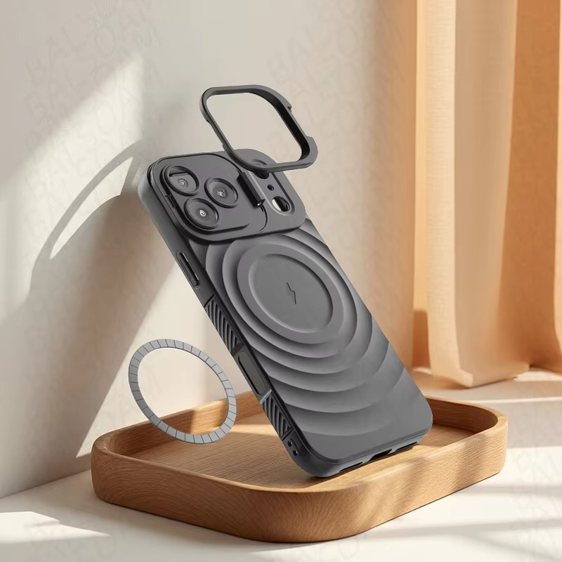 Luxury Magnetic iPhone Case — Adjustable Lens Mount Soft Silicone Cover, Shockproof, Anti-Fingerprint, Anti-Scratch, Dustproof, Non-Slip, Magsafe Compatible